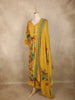 Mustard Yellow Floral Printed Design Cotton Anarkali Salwar Suit with Dupatta