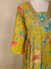 Mustard Yellow Floral Printed Design Cotton Anarkali Salwar Suit with Dupatta
