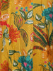 Mustard Yellow Floral Printed Design Cotton Anarkali Salwar Suit with Dupatta