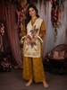 Mustard Yellow Floral Printed Design Cotton Co-ord Set
