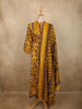 Mustard Yellow Floral Printed Design Cotton Salwar Suit with Dupatta