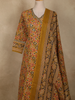 Mustard Yellow Floral Printed Design Cotton Salwar Suit with Dupatta