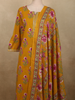 Mustard Yellow Floral Printed Design Cotton Salwar Suit with Dupatta