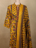 Mustard Yellow Floral Printed Design Cotton Salwar Suit with Dupatta