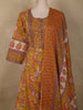 Mustard Yellow Floral Printed Design Cotton Salwar Suit with Dupatta