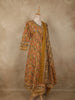 Mustard Yellow Floral Printed Design Cotton Salwar Suit with Dupatta