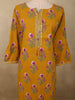 Mustard Yellow Floral Printed Design Cotton Salwar Suit with Dupatta