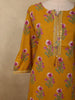 Mustard Yellow Floral Printed Design Cotton Salwar Suit with Dupatta