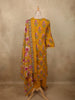 Mustard Yellow Floral Printed Design Cotton Salwar Suit with Dupatta