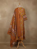 Mustard Yellow Floral Printed Design Cotton Salwar Suit with Dupatta