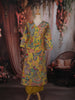 Mustard Yellow Floral Printed Design Cotton Straight Cut Salwar Suit