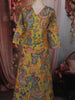 Mustard Yellow Floral Printed Design Cotton Straight Cut Salwar Suit