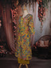 Mustard Yellow Floral Printed Design Cotton Straight Cut Salwar Suit