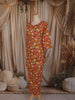Mustard Yellow Floral Printed Design Cotton Straight Cut Salwar Suit