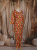 Mustard Yellow Floral Printed Design Cotton Straight Cut Salwar Suit