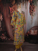 Mustard Yellow Floral Printed Design Cotton Straight Cut Salwar Suit