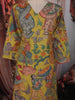 Mustard Yellow Floral Printed Design Cotton Straight Cut Salwar Suit