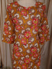 Mustard Yellow Floral Printed Design Cotton Straight Cut Salwar Suit