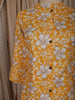 Mustard Yellow Floral Printed Design Cotton Straight Cut Salwar Suit