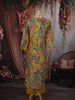Mustard Yellow Floral Printed Design Cotton Straight Cut Salwar Suit