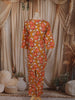 Mustard Yellow Floral Printed Design Cotton Straight Cut Salwar Suit