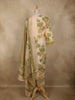 Mustard Yellow Floral Printed Design Cotton Straight Cut Salwar Suit with Dupatta
