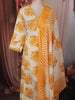 Mustard Yellow Floral Printed Design Cotton Straight Cut Salwar Suit with Dupatta
