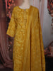 Mustard Yellow Floral Printed Design Cotton Straight Cut Salwar Suit with Dupatta