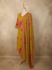 Mustard Yellow Floral Printed Design Cotton Straight Cut Salwar Suit with Dupatta