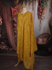 Mustard Yellow Floral Printed Design Cotton Straight Cut Salwar Suit with Dupatta