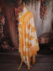 Mustard Yellow Floral Printed Design Cotton Straight Cut Salwar Suit with Dupatta