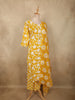 Mustard Yellow Floral Printed Design Cotton Straight Cut Salwar Suit with Dupatta