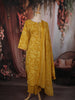 Mustard Yellow Floral Printed Design Cotton Straight Cut Salwar Suit with Dupatta