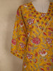 Mustard Yellow Floral Printed Design Cotton Straight Cut Salwar Suit with Dupatta