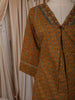 Mustard Yellow Floral Printed Design Cotton Straight Cut Salwar Suit with Dupatta