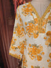 Mustard Yellow Floral Printed Design Cotton Straight Cut Salwar Suit with Dupatta