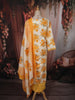 Mustard Yellow Floral Printed Design Cotton Straight Cut Salwar Suit with Dupatta