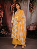 Mustard Yellow Floral Printed Design Cotton Straight Cut Salwar Suit with Dupatta