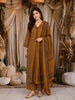 Mustard Yellow Floral Printed Design Cotton Straight Cut Salwar Suit with Dupatta