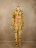Mustard Yellow Floral Printed Design Crepe Salwar Suit