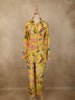 Mustard Yellow Floral Printed Design Crepe Salwar Suit