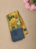 Mustard Yellow Floral Printed Design Crepe Silk Casual Wear Saree