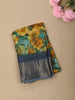 Mustard Yellow Floral Printed Design Crepe Silk Casual Wear Saree with Contrast Zari Border
