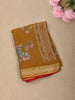 Mustard Yellow Floral Printed Design Georgette Fancy Saree