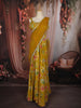 Mustard Yellow Floral Printed Design Georgette Haldi Lehenga With Lace Border Dupatta