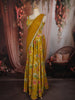 Mustard Yellow Floral Printed Design Georgette Haldi Lehenga With Lace Border Dupatta
