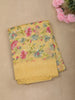 Mustard Yellow Floral Printed Design Mixed Cotton Casual Wear Saree