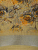 Mustard Yellow Floral Printed Design Mixed Cotton Saree