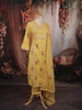 Mustard Yellow Floral Printed Design Pure Cotton Straight Cut Salwar Suit with Matching Printed Dupatta