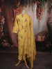 Mustard Yellow Floral Printed Design Pure Cotton Straight Cut Salwar Suit with Matching Printed Dupatta